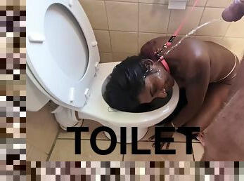 Human Toilet Indian Whore Get Pissed On And Get Her Head Flushed Followed By Sucking Dick