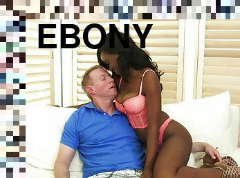 Ebony teen Jezabel Vessir get banged by bff's white dad