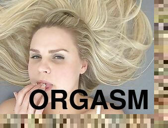 Hot blonde teen experiences a wild orgasm