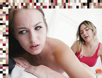 Perverted MILF Seduces Teen Girl On The Massage Table