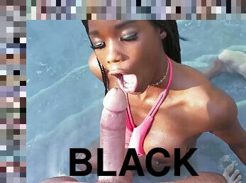 Black-Skinned Beauty Gets Wild Orgasm With White Dick