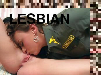 Slender brunette Chloe James gets arrested by lesbian officer