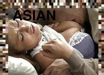 Delightful Asian lady gets enjoyably fucked in bed