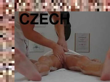Hidden cam filming Czech girl having sex with masseur