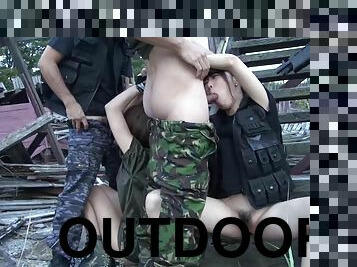 Outdoor BDSM group Hard Sex