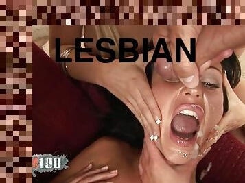 Lesbian gangbang with five horny babes and one big dick - Lesbian