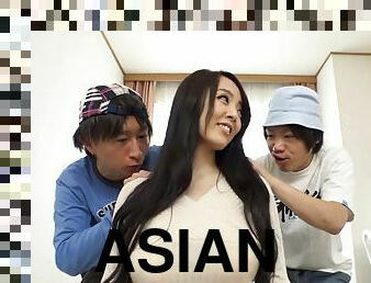 asiatisk, store-patter, behåret, fisse-pussy, hardcore, japans, naturlig, storbarmet, patter, fetish