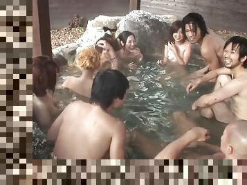 Best Japanese orgy party withs lots of sluts outdoors