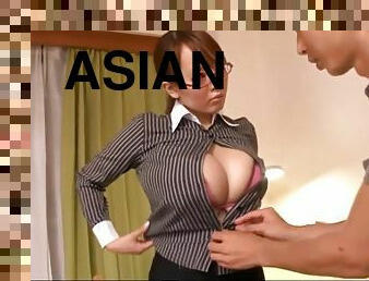 Sexual Obsessed Asian Freak Touches Huge Boobs Of Japanese Teacher