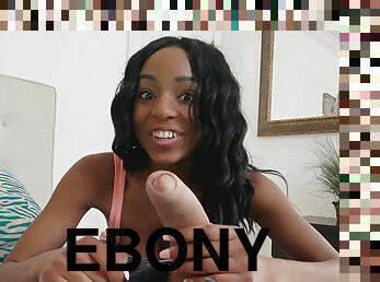 Ebony Floozie Takes A Huge Swallen Dick In Her Mouth