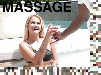 Aisha Poolside Interracial Massage!!!
