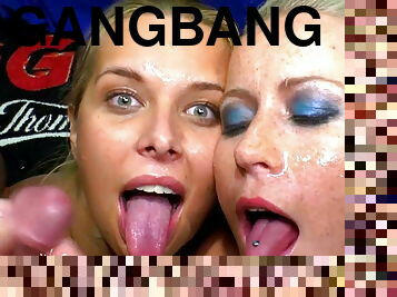 Two Coquettish Blond Hair Babes Giving Head Gangbang - German Goo Girls