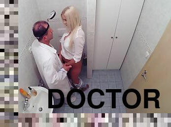Blonde Dominica fucked by her doctor, recorded on the hidden cam