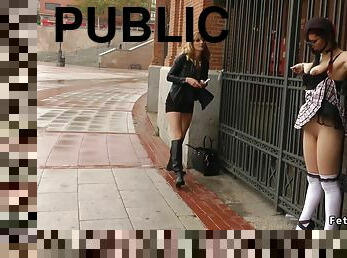 Redhead fisted and copulated in public