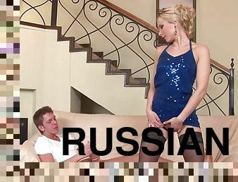 russian tantalizing mommy analized on the stairs