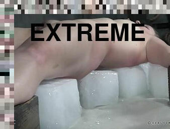 Extreme hot wax torture and bondage session for submissive Kel Bowie