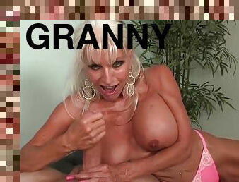 Granny Blowjob CHALLENGE - Sally Tortures His Big Cock