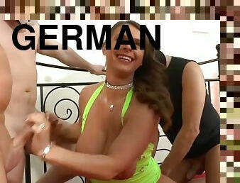 Big Tits German MILF Homemade Creampie Gangbang