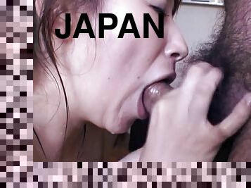 She cleans his Japanese cock before giving a great blowjob