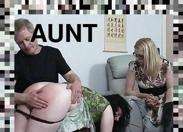 Fat girl spank to her uncle and aunt