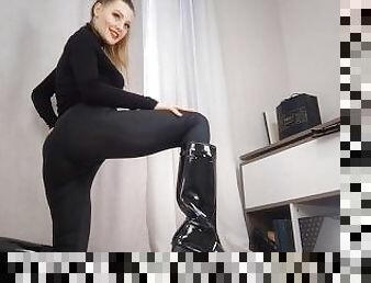 Hunter Glossy Boots quick Tease and Worship