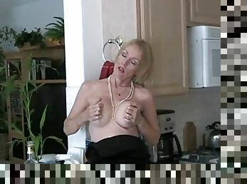 Sucking in the kitchen with granny