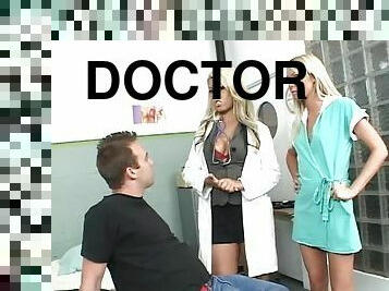 Lucky Patient Fucked By Super Hot Blonde Nurse and Doctor
