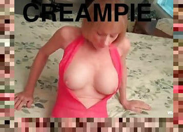 Creampie for amateur granny slut