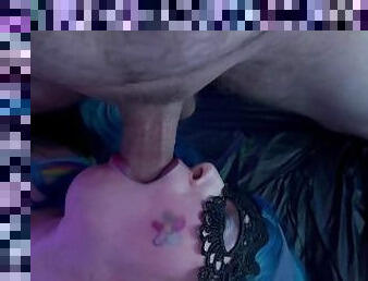 Sucking dick and he cums in my mouth while I orgasm