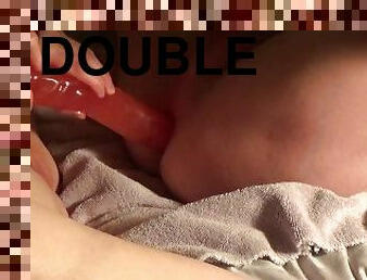 ASS to ASS CUMMING together with DOUBLE DILDO Hot Wife and Husband!!!