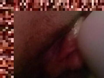 FTM loud orgasms from Hitachi wand on big clit