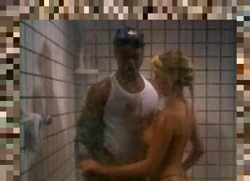 Black cock in the shower for white girl