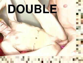 Double vag penetration and cock flip