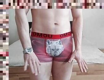 horny guy red panties