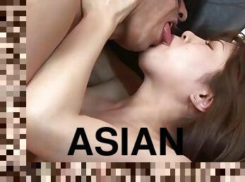 asiatisk, storatuttar, doggy-style, hårig, orgasm, fitta-pussy, brudar, japansk, creampie, knubbig