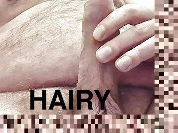 Uncut Daddy Bear huge cumshot and showing his hairy body 