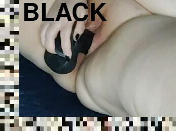 Playing with my huge black dildo!