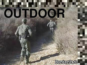 Hot chick gets fucked by the guys at the border patrol