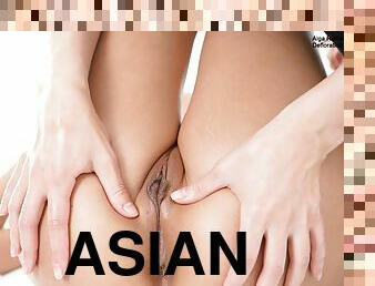 Petite Asian virgin teen Alga has intense pussy massage