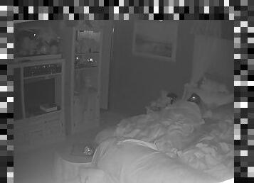 Amateur Wife caught masturbating hidden cam night vision part 1