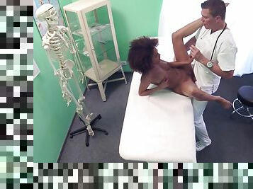 Naked ebony taped in secret when getting laid with her physician
