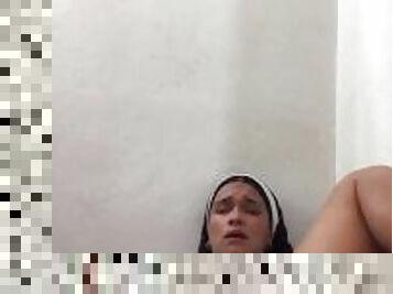 Latina nun gets horny in church gets caught