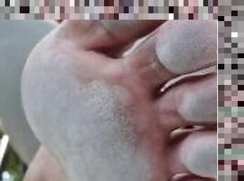 Close-up Delicious dirty toes and feet. What do you wish more?????????