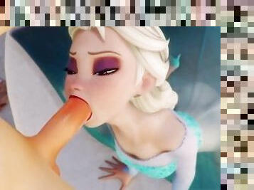 Elsa Do Hot Blowjob In Castle  Uncensored Cartoon Hentai Frozen 4k 60fps