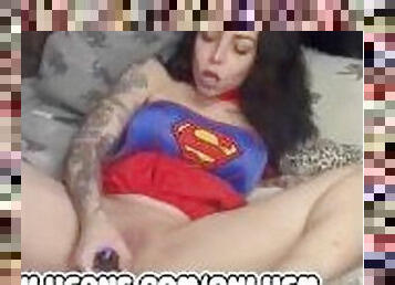Superwoman dominates the black cock cosplay solo okay squirt and cream lick dirty sexy milf