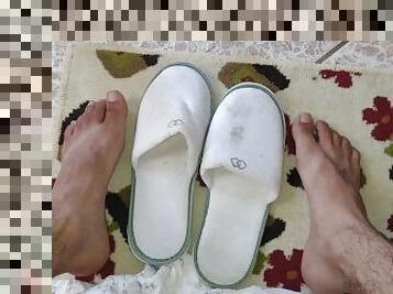 My new slipper worshiping My Foots, Gonna use it to cum later