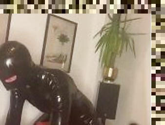 Latex Master Has Cock Worshipped By Gimp Fuck Hole