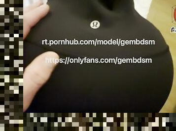 Hot Mistress Allowed Her Slave to Only Watch and Touch Her Ass in New Lululemon Yoga Pants-Gembdsm
