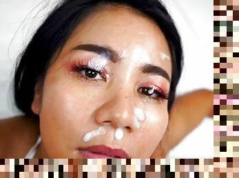 Facial Cumshots for Asian Milf Slut