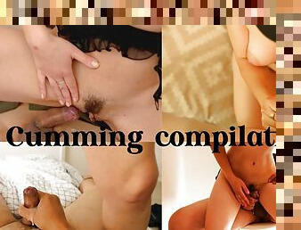 Amateur cumming compilation , creampie , handjob, cumshot and dirty talking